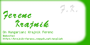 ferenc krajnik business card